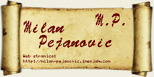 Milan Pejanović vizit kartica
